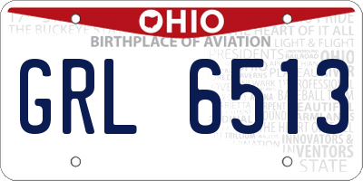 OH license plate GRL6513