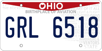 OH license plate GRL6518