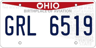 OH license plate GRL6519