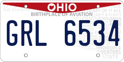 OH license plate GRL6534