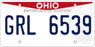 OH license plate GRL6539
