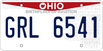 OH license plate GRL6541