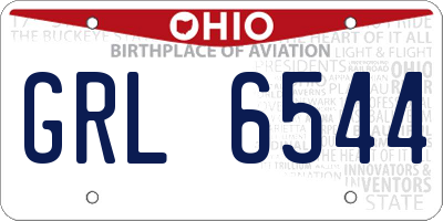 OH license plate GRL6544