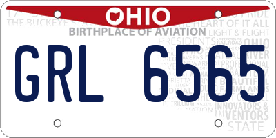 OH license plate GRL6565