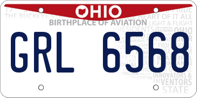 OH license plate GRL6568