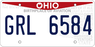 OH license plate GRL6584