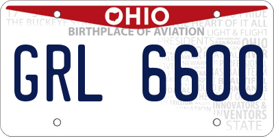 OH license plate GRL6600