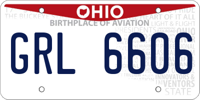 OH license plate GRL6606