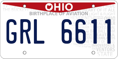 OH license plate GRL6611