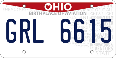 OH license plate GRL6615