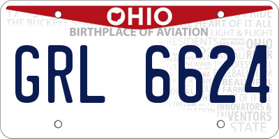 OH license plate GRL6624