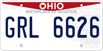 OH license plate GRL6626
