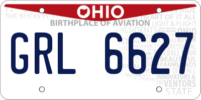 OH license plate GRL6627