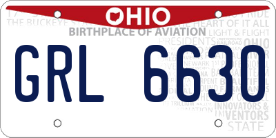 OH license plate GRL6630
