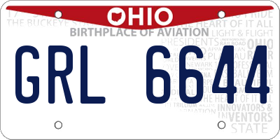 OH license plate GRL6644