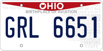 OH license plate GRL6651