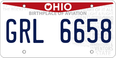 OH license plate GRL6658
