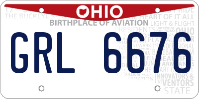 OH license plate GRL6676