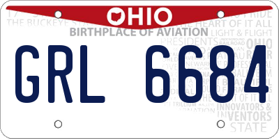 OH license plate GRL6684