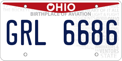 OH license plate GRL6686