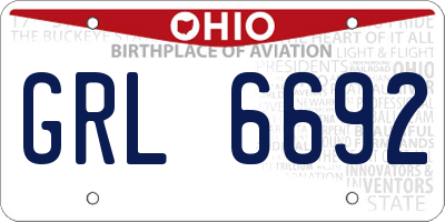 OH license plate GRL6692