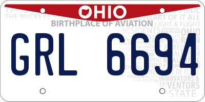OH license plate GRL6694