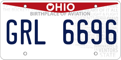 OH license plate GRL6696