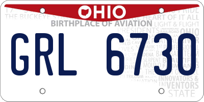 OH license plate GRL6730