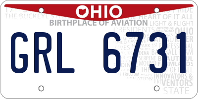 OH license plate GRL6731