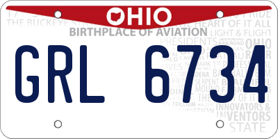 OH license plate GRL6734