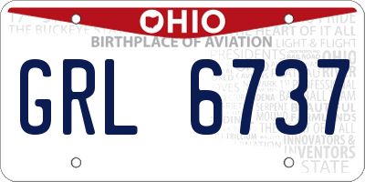 OH license plate GRL6737