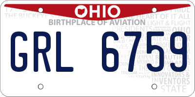 OH license plate GRL6759