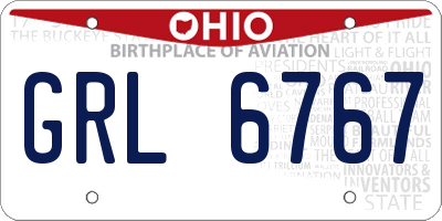 OH license plate GRL6767