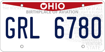 OH license plate GRL6780