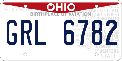 OH license plate GRL6782