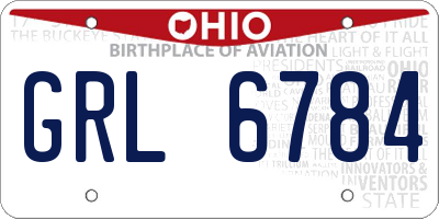 OH license plate GRL6784