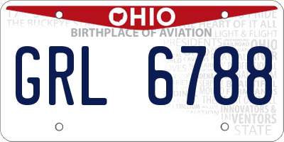 OH license plate GRL6788