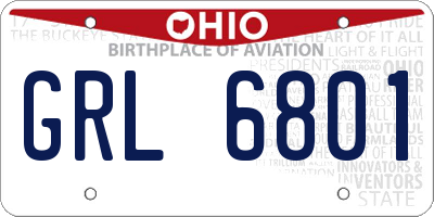 OH license plate GRL6801