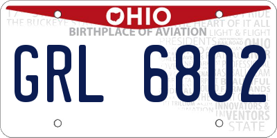 OH license plate GRL6802