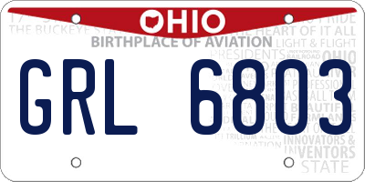 OH license plate GRL6803