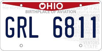 OH license plate GRL6811