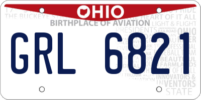 OH license plate GRL6821