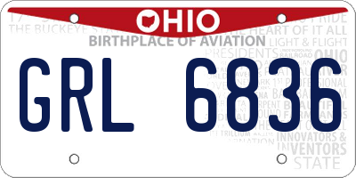 OH license plate GRL6836