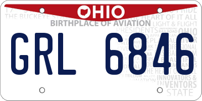 OH license plate GRL6846