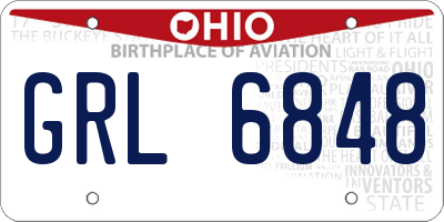 OH license plate GRL6848