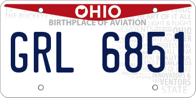 OH license plate GRL6851