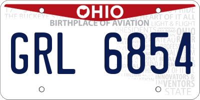 OH license plate GRL6854