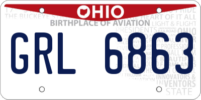 OH license plate GRL6863
