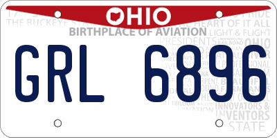 OH license plate GRL6896