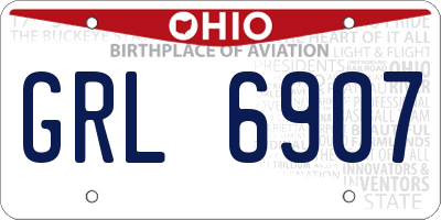 OH license plate GRL6907
